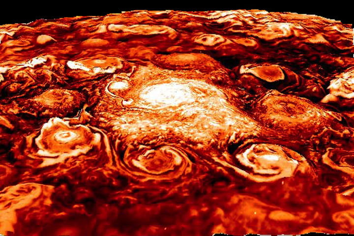 NASA releases first images of Jupiter’s bizarre geometric&nbsp;storms