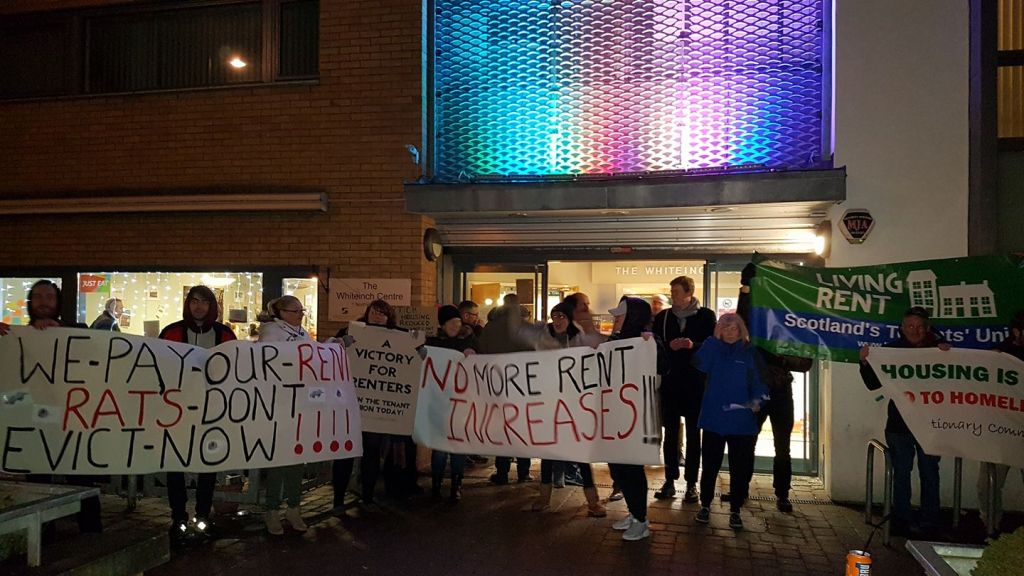 Whiteinch members protest further rent increases – Living&nbsp;Rent
