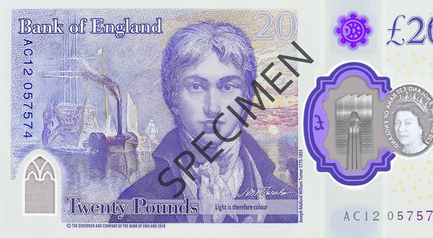 Design of new £20 note featuring JMW Turner unveiled by Bank of England – BelfastTelegraph.co.uk