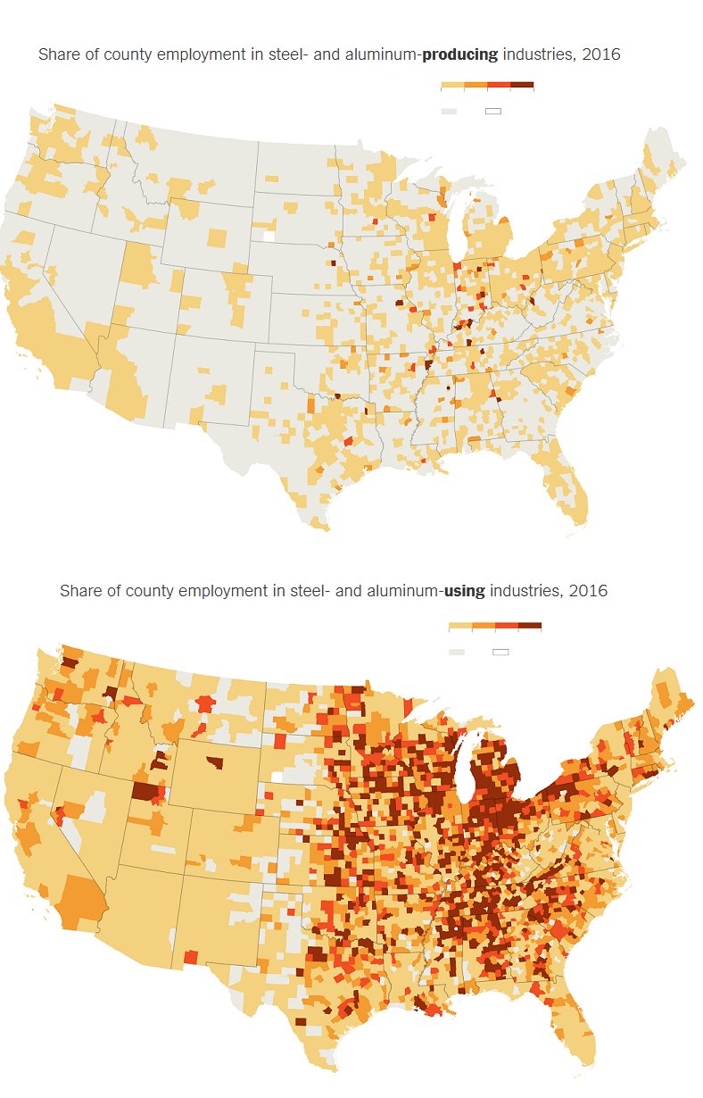 Lesson for Trump: 38 Americans work in industries using steel or aluminum for every worker making steel or aluminum –&nbsp;AEI