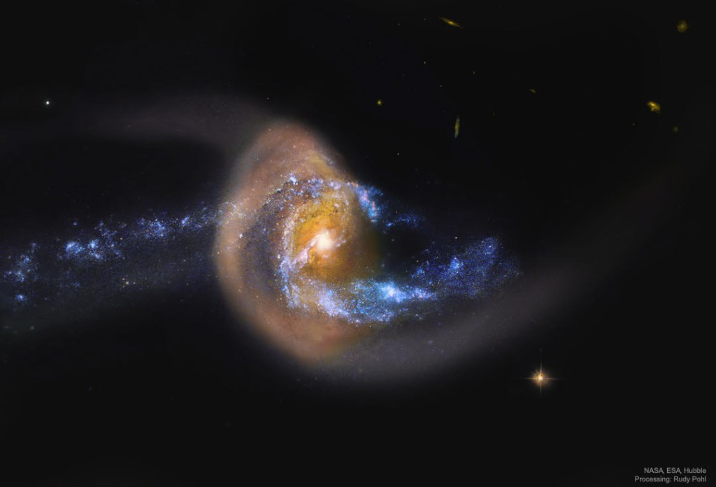 Incredible NASA Photograph Captured by the Hubble Space Telescope Shows Spiral Galaxy Collision –&nbsp;TechEBlog